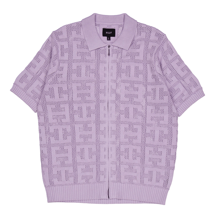 Monogram Jacquard Zip Sweater Lavendel