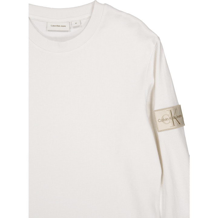 Badge Waffle Ls Tee Ybi Ivory
