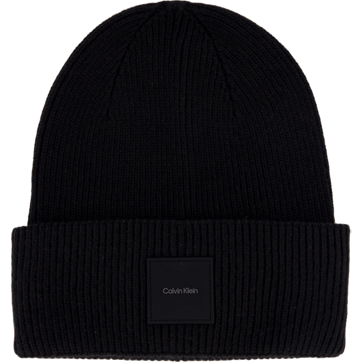 Cotton/wool Fine Rib Beanie Beh Ck Black