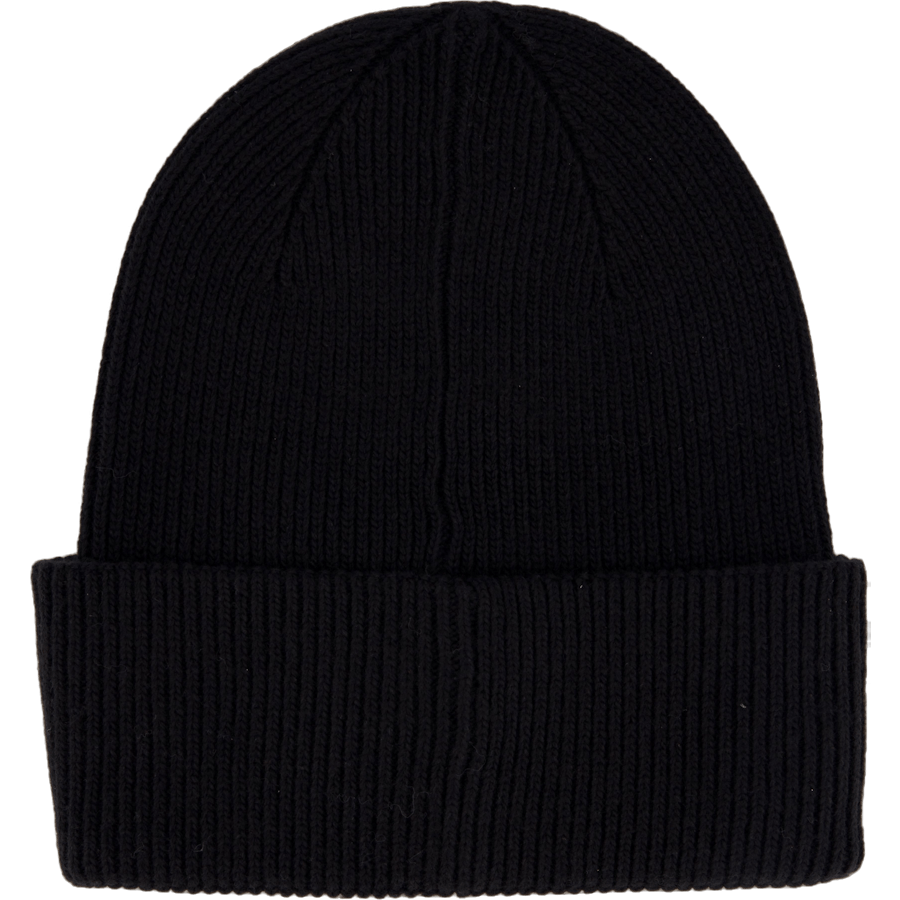 Cotton/wool Fine Rib Beanie Beh Ck Black