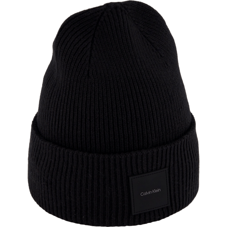 Cotton/wool Fine Rib Beanie Beh Ck Black