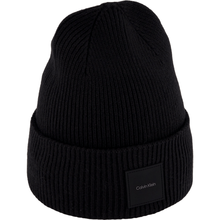 Cotton/wool Fine Rib Beanie Beh Ck Black