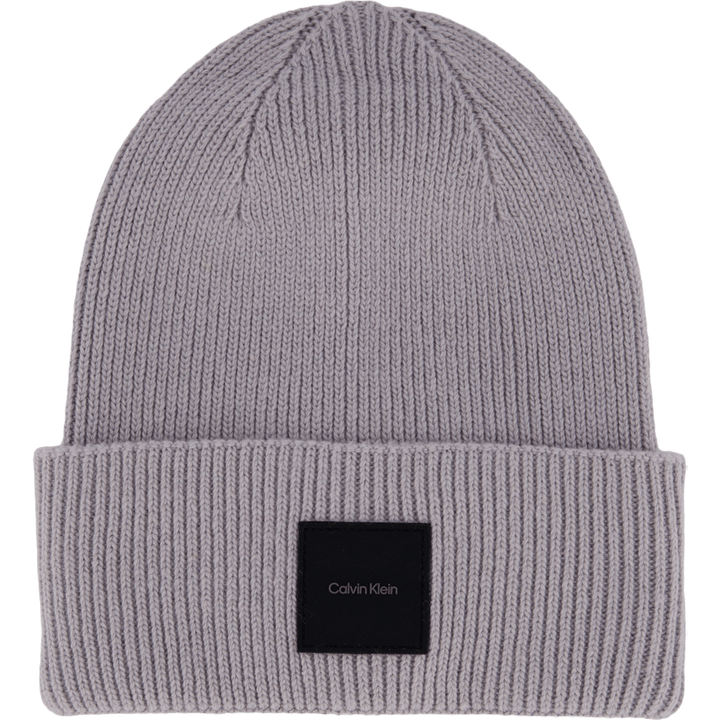 Cotton/wool Fine Rib Beanie Pbn Mid Gray