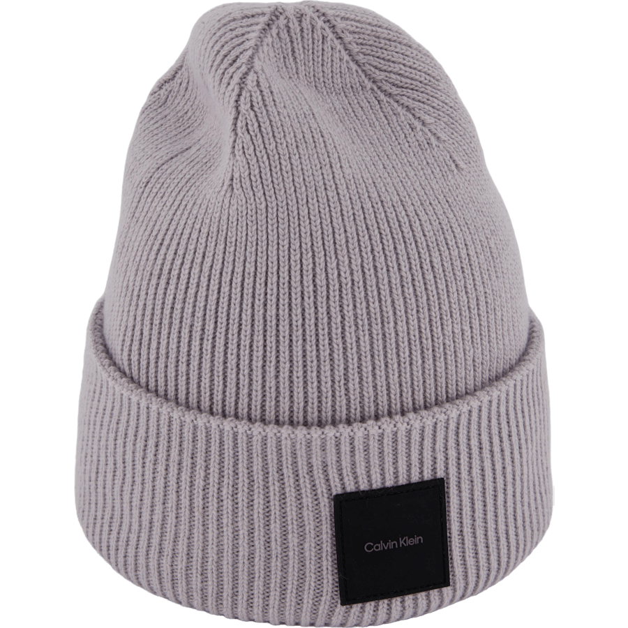Cotton/wool Fine Rib Beanie Pbn Mid Gray