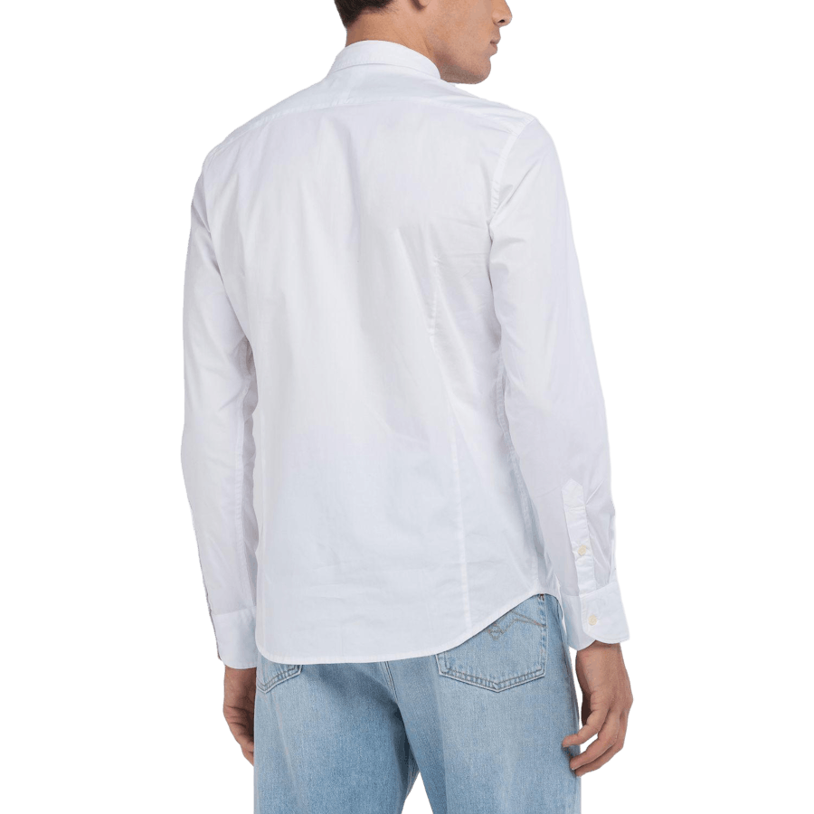 Skjorta i stretchpoplin 001 Vit