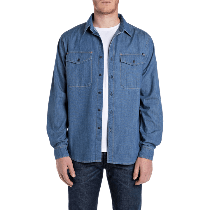 Denim-Hemd 009 Mittelblau