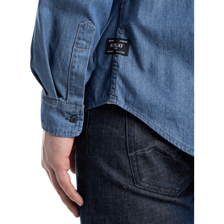 Denim-Hemd 009 Mittelblau