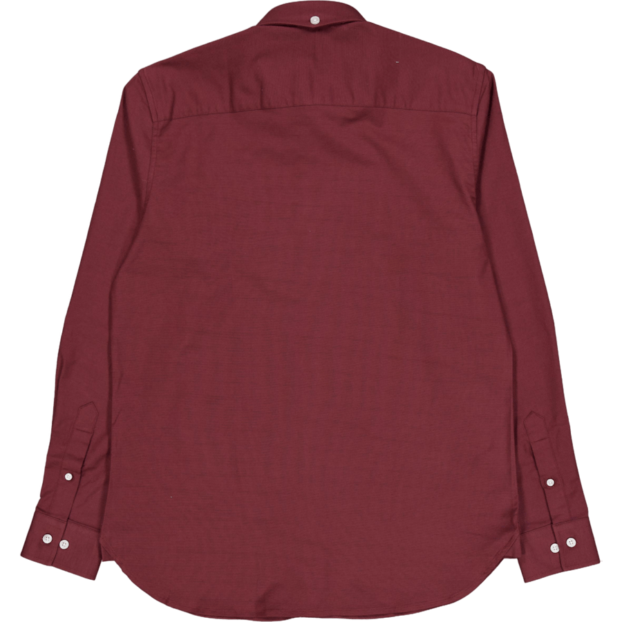 Oxford Stretch enfärgad L/s Mörk plommon