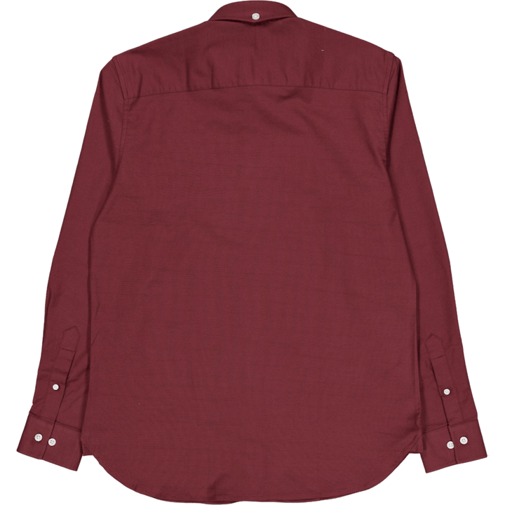 Oxford Stretch enfärgad L/s Mörk plommon