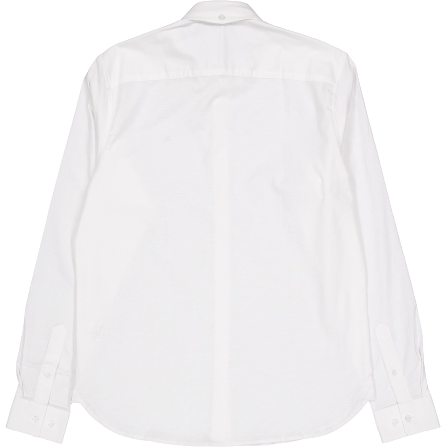Oxford Stretch Einfarbig L/s Weiß 01