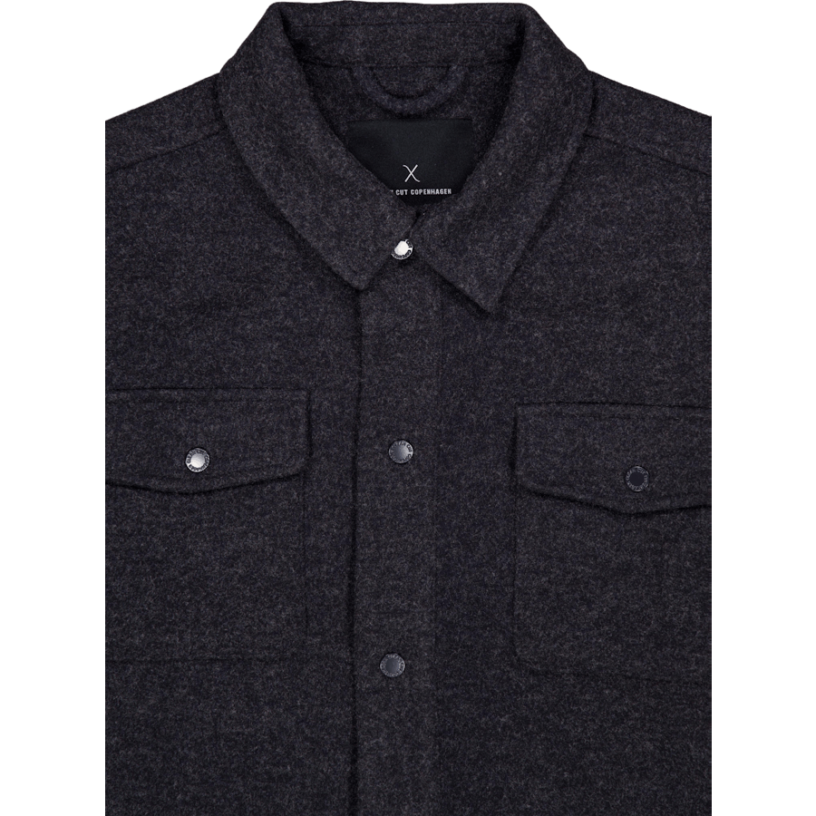 Dean Bonded Overshirt Dark Navy Melange