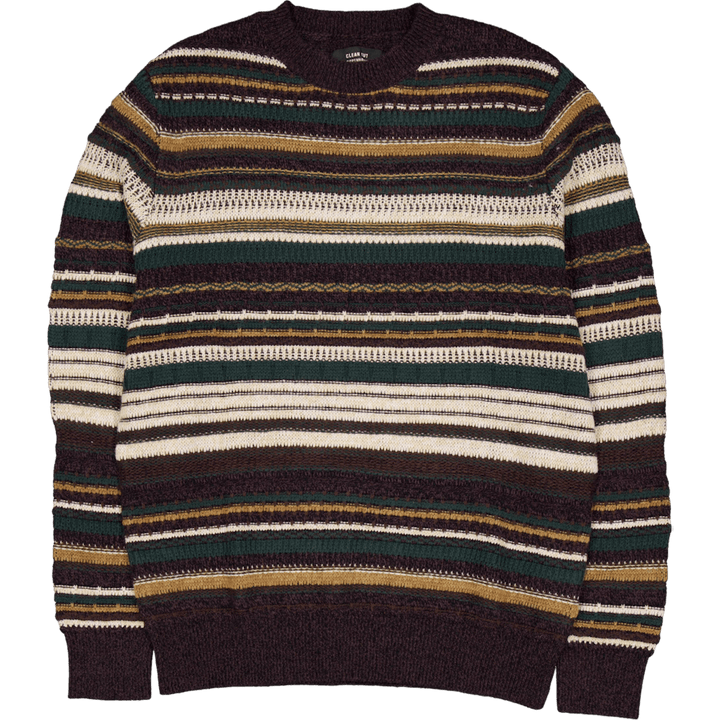 Phillip Wool Knit Deep Green/ecru Stripe