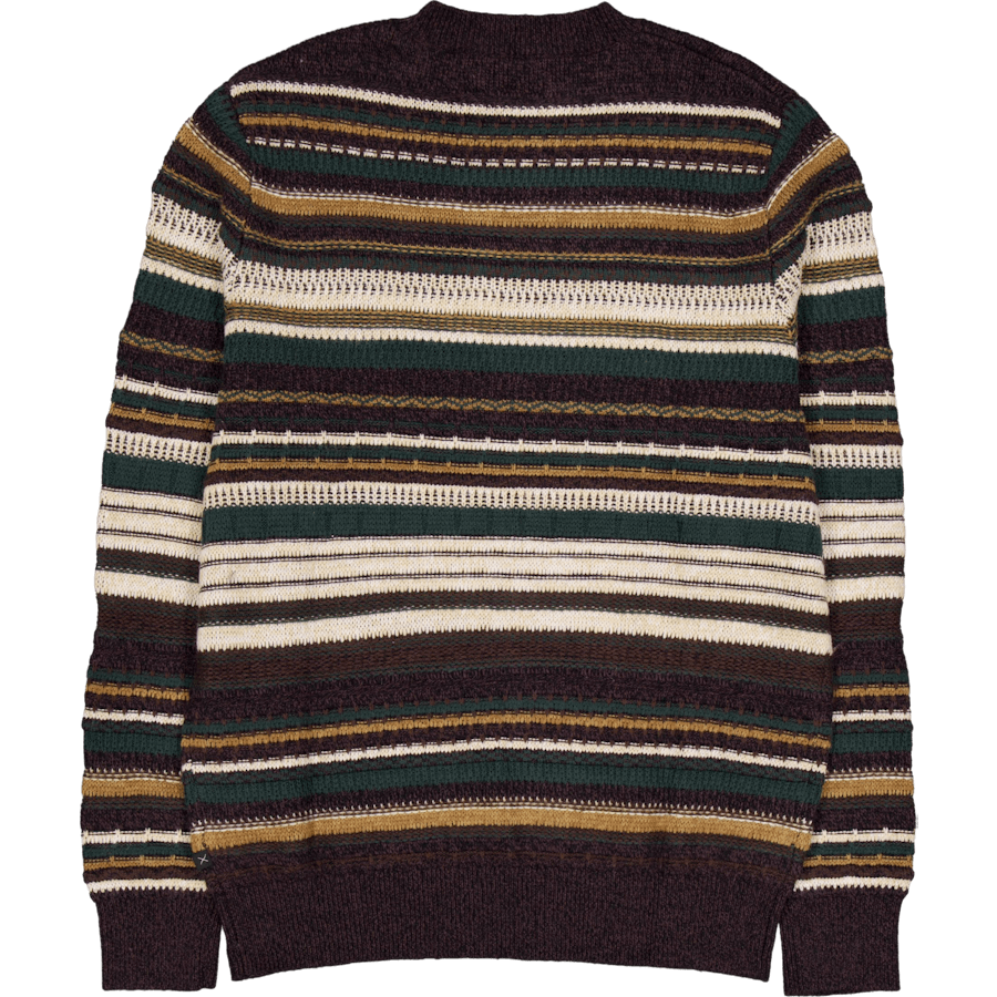 Phillip Wool Knit Deep Green/ecru Stripe