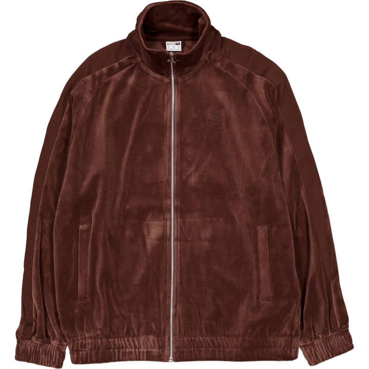 T7 Giacca da pista oversize in velluto marrone