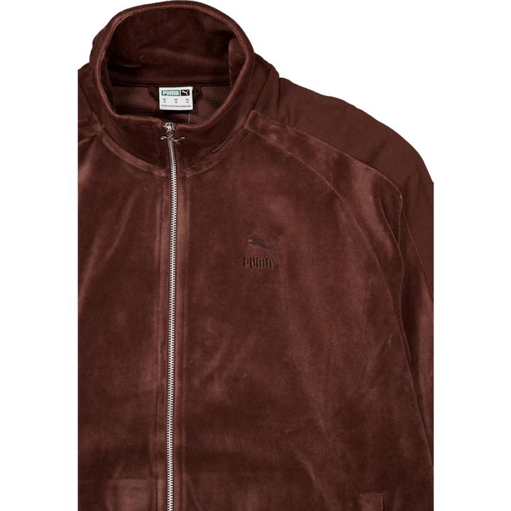 T7 Giacca da pista oversize in velluto marrone