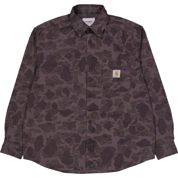 Košile L/s Duck Camo Duck, zelená / grafitová