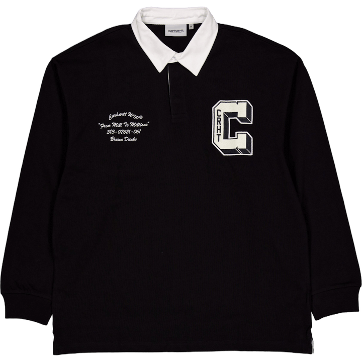 Camicia da rugby L/s Brown Ducks Nero / Bianco