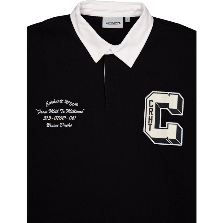 Camicia da rugby L/s Brown Ducks Nero / Bianco