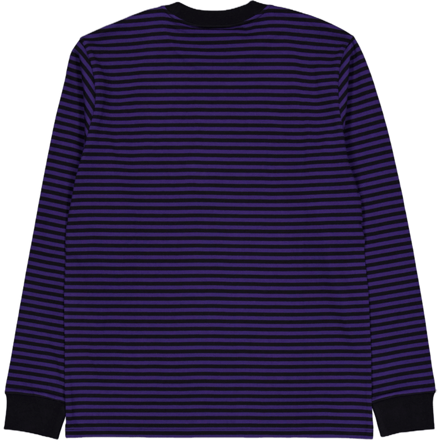 L/s Verner Pocket T-shirt Verner Stripe, Black / Aura