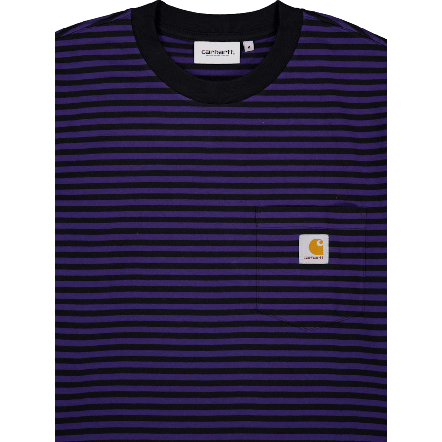 L/s Verner Pocket T-shirt Verner Stripe, Black / Aura