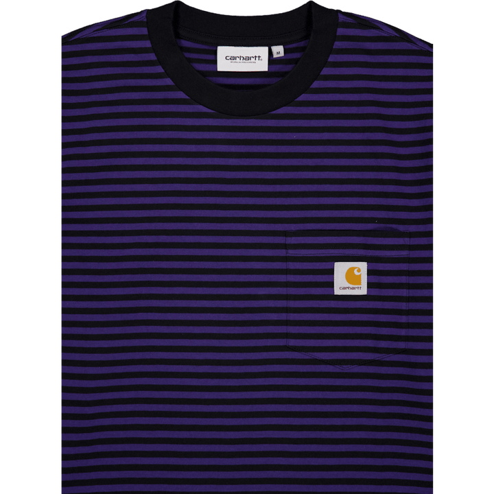 L/s Verner Pocket T-shirt Verner Stripe, Black / Aura