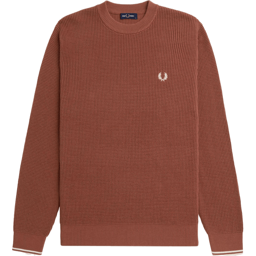 Pull à point gaufré S54 Marron whisky