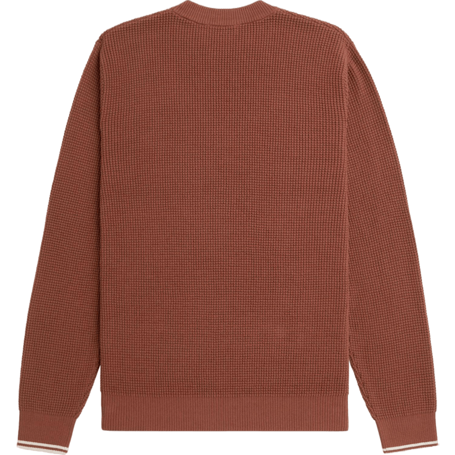 Pull à point gaufré S54 Marron whisky