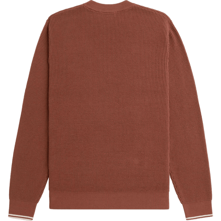 Pull à point gaufré S54 Marron whisky