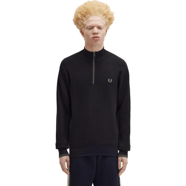 Mezza zip con punto waffle Jmpr 102 nero