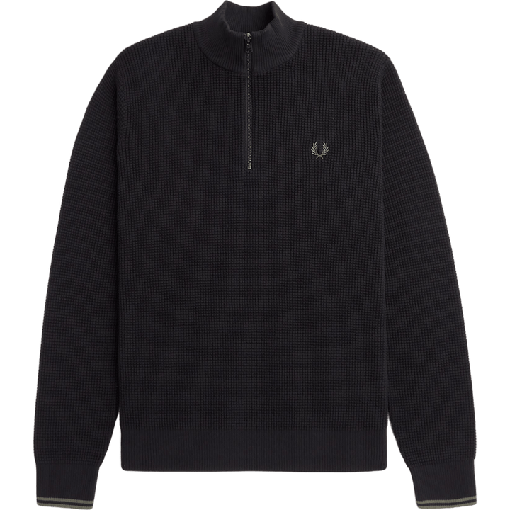 Mezza zip con punto waffle Jmpr 102 nero