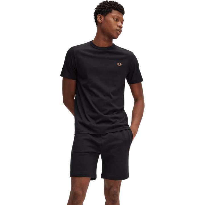 Rundhals-T-Shirt X56 Schwarz/Whisky Brwn