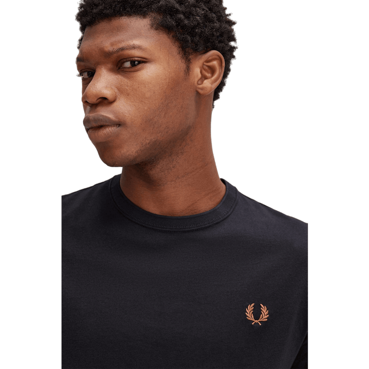 Rundhals-T-Shirt X56 Schwarz/Whisky Brwn