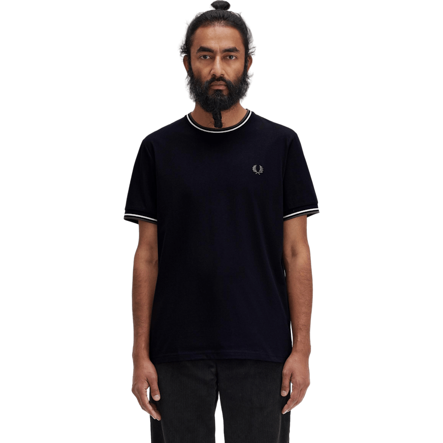 Twin Tipped T-shirt W54 Blk/ecru/laurel W Green