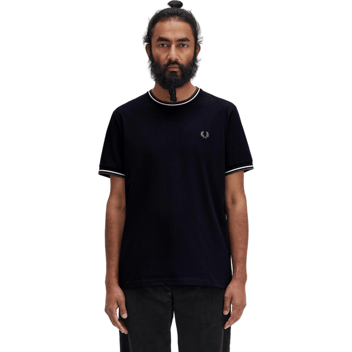 Twin Tipped T-shirt W54 Blk/ecru/laurel W Green