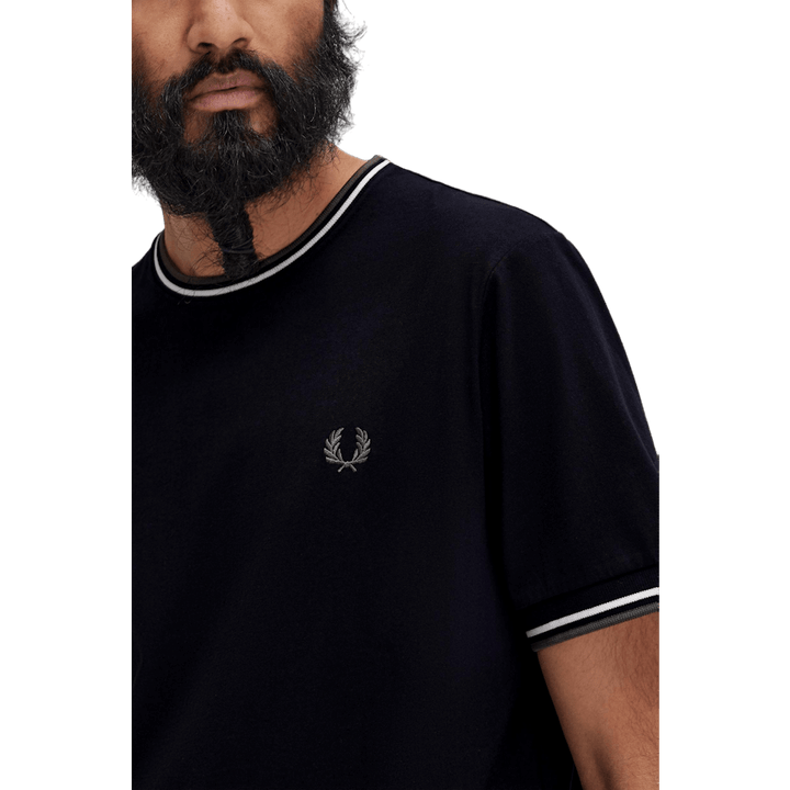 Twin Tipped T-shirt W54 Blk/ecru/laurel W Green