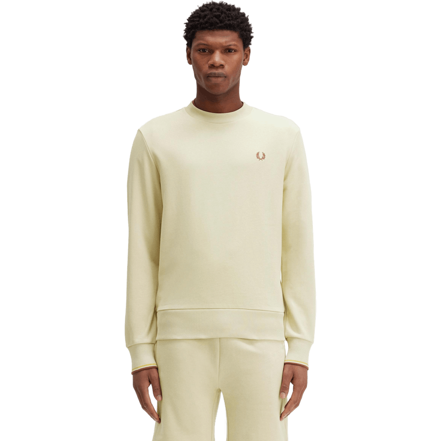 Sweatshirt mit Rundhalsausschnitt W69 Haferflocken/ Braun