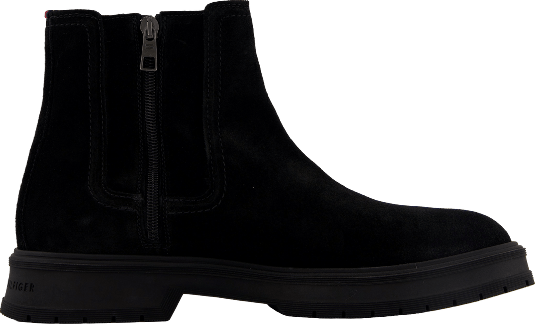 Hilfiger Suede Zip Chelsea Schwarz