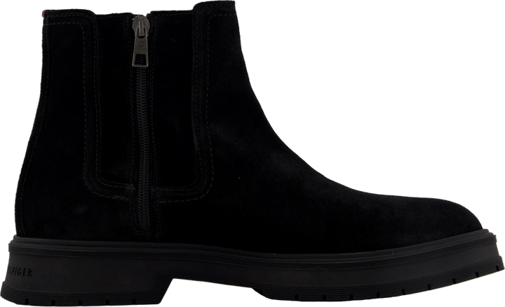 Hilfiger Suede Zip Chelsea Schwarz