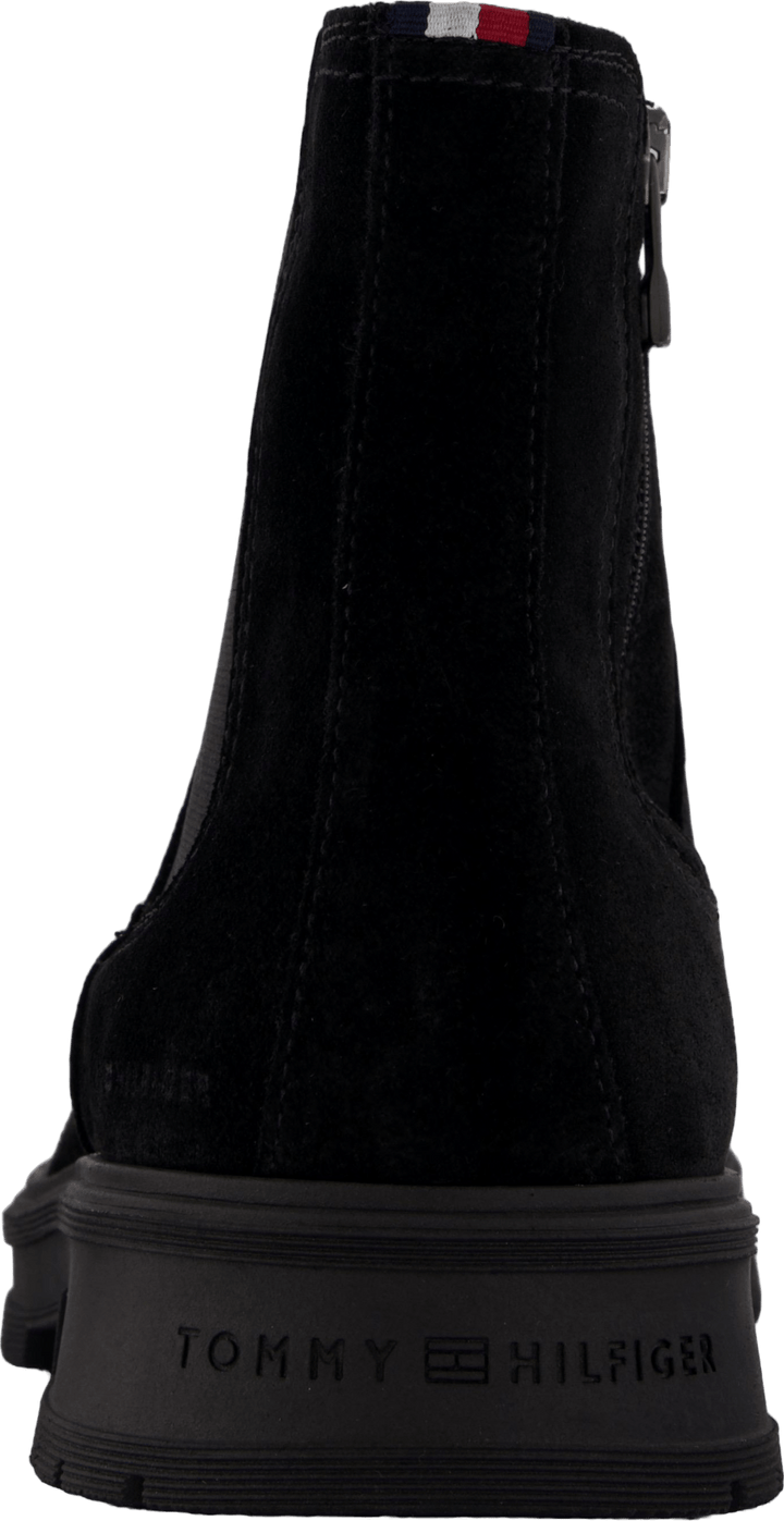 Hilfiger Suede Zip Chelsea Schwarz