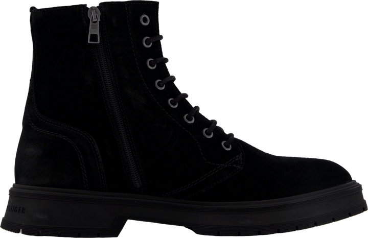 Hilfiger Suede Lace Zip Boot Black