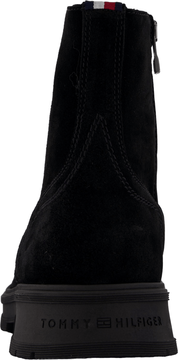 Hilfiger Suede Lace Zip Boot Black