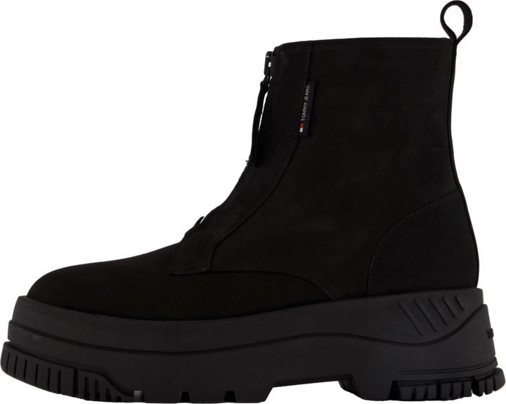 Tjw Zip Up Flatform Nubuck Bo Zwart