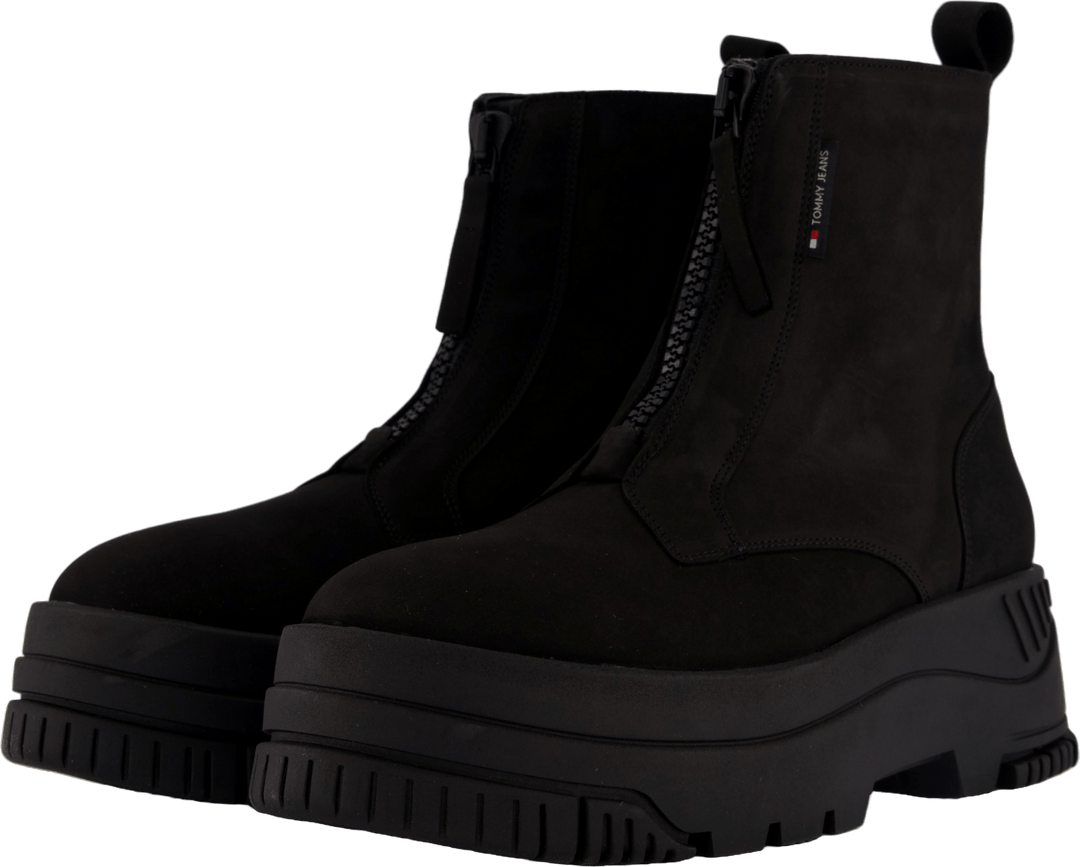 Tjw Zip Up Flatform Nubuck Bo Zwart