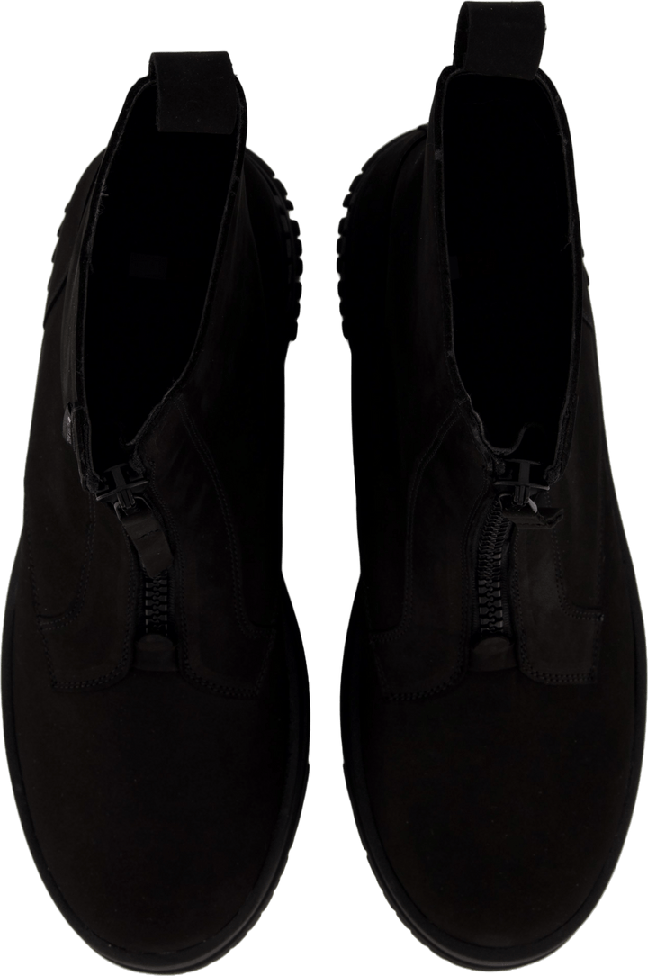 Tjw Zip Up Flatform Nubuck Bo Zwart