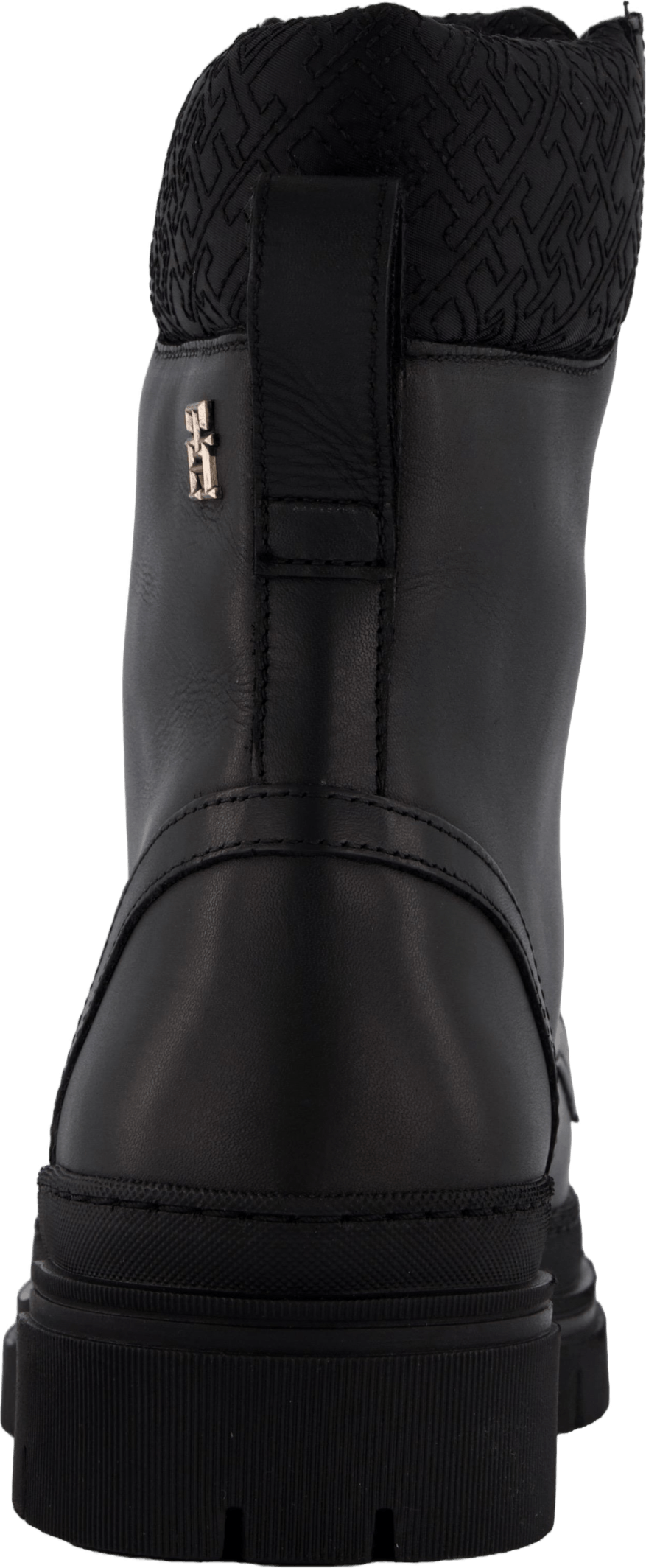 Cleated Lace-up Lthr Mix Mono  Black