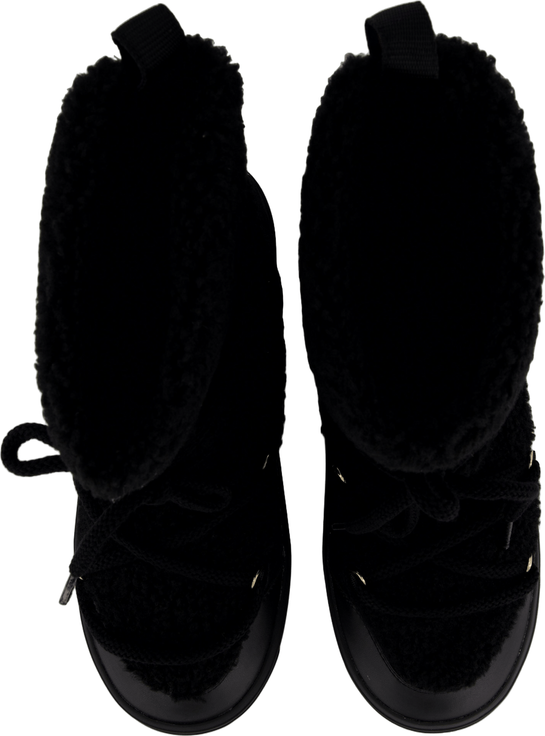 Lace-up Faux Shearling Snowboo Black