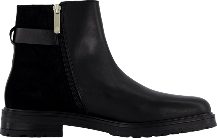 Th Logo Leather Mix Chelsea Black