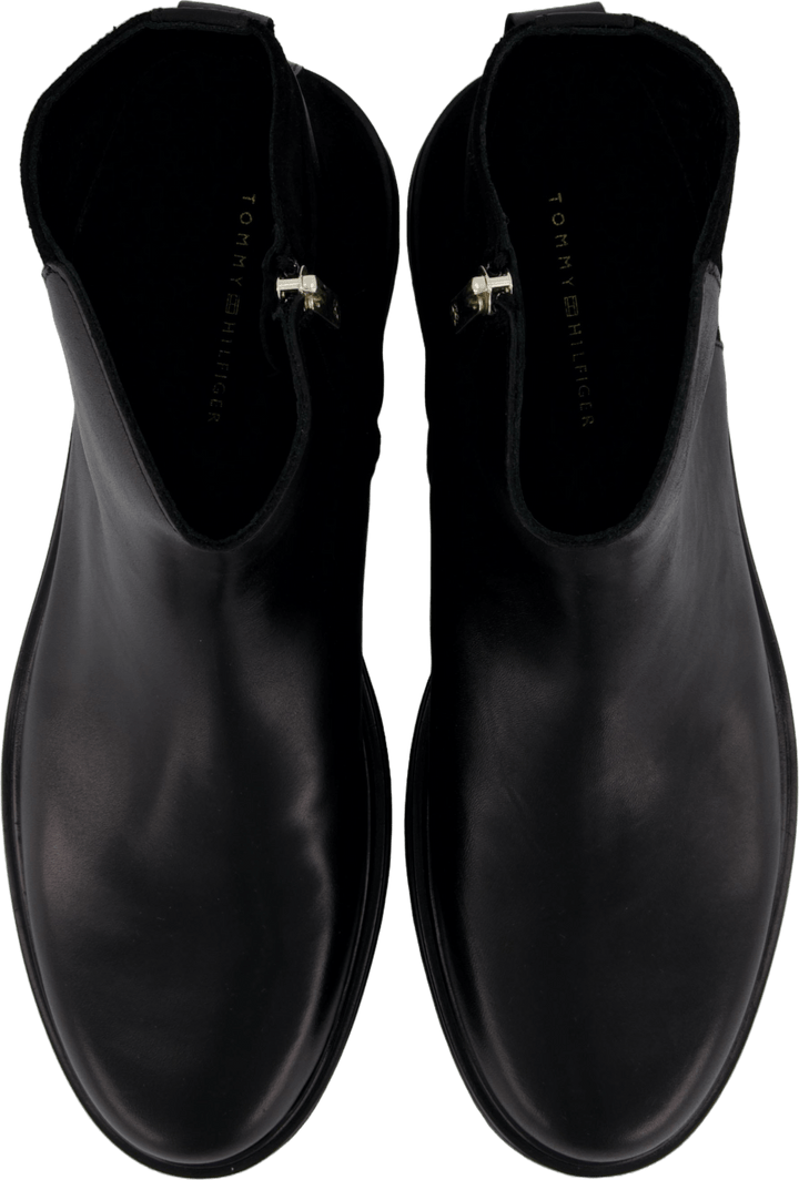 Th Logo Leather Mix Chelsea Black