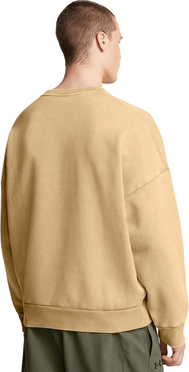 Ua Icon Hwt Flc Wash Os Crew Camel
