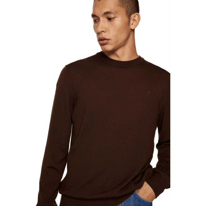 Pull ras du cou en laine mérinos Keane Chocolat amer